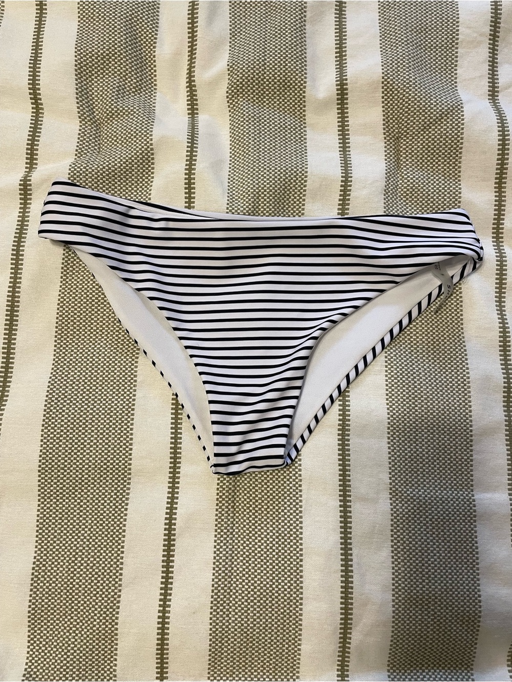 SHEIN Black & White Striped Bikini Bottom